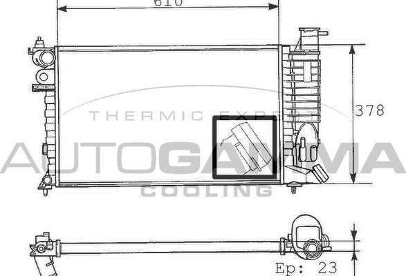 Autogamma 100233 - Радиатор, охлаждане на двигателя vvparts.bg