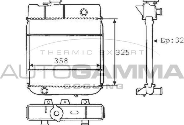 Autogamma 100739 - Радиатор, охлаждане на двигателя vvparts.bg