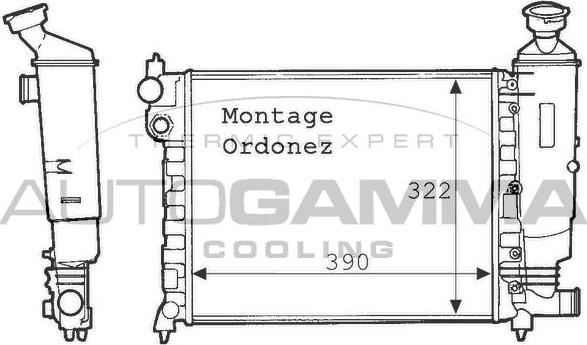 Autogamma 100731 - Радиатор, охлаждане на двигателя vvparts.bg