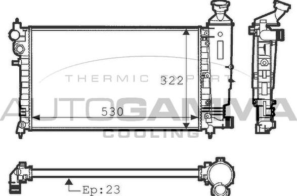 Autogamma 100738 - Радиатор, охлаждане на двигателя vvparts.bg