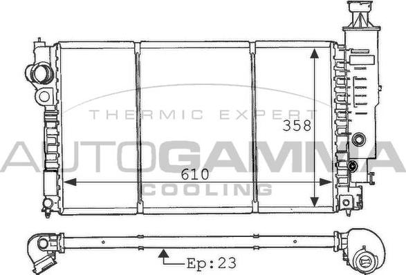 Autogamma 100774 - Радиатор, охлаждане на двигателя vvparts.bg