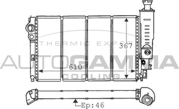 Autogamma 100775 - Радиатор, охлаждане на двигателя vvparts.bg