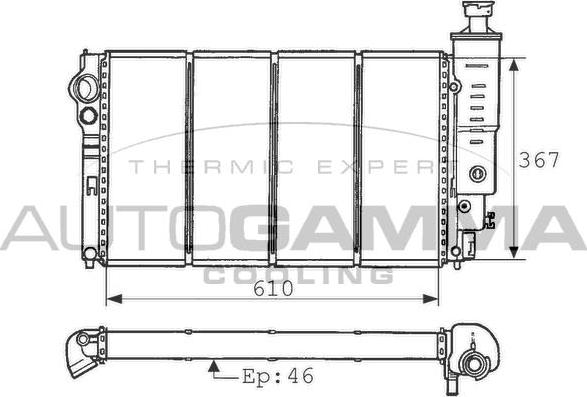 Autogamma 100773 - Радиатор, охлаждане на двигателя vvparts.bg