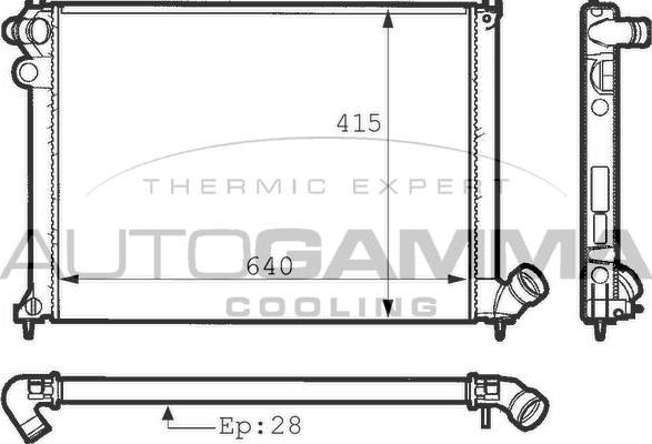 Autogamma 100777 - Радиатор, охлаждане на двигателя vvparts.bg