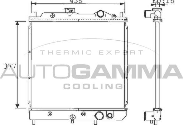 Autogamma 101434 - Радиатор, охлаждане на двигателя vvparts.bg
