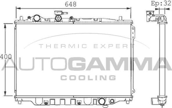 Autogamma 101430 - Радиатор, охлаждане на двигателя vvparts.bg