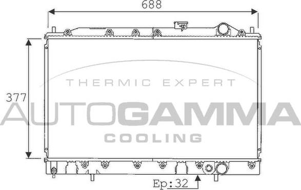 Autogamma 101433 - Радиатор, охлаждане на двигателя vvparts.bg