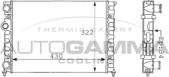 Autogamma 101055 - Радиатор, охлаждане на двигателя vvparts.bg