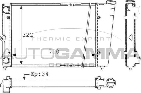 Autogamma 101065 - Радиатор, охлаждане на двигателя vvparts.bg