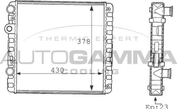 Autogamma 101080 - Радиатор, охлаждане на двигателя vvparts.bg
