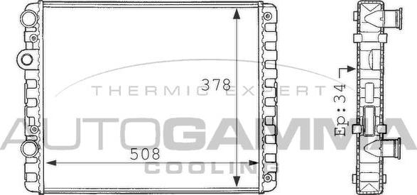 Autogamma 101082 - Радиатор, охлаждане на двигателя vvparts.bg