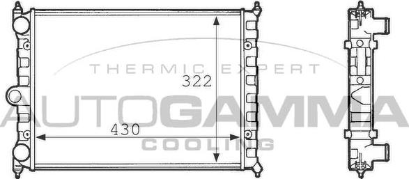 Autogamma 101079 - Радиатор, охлаждане на двигателя vvparts.bg