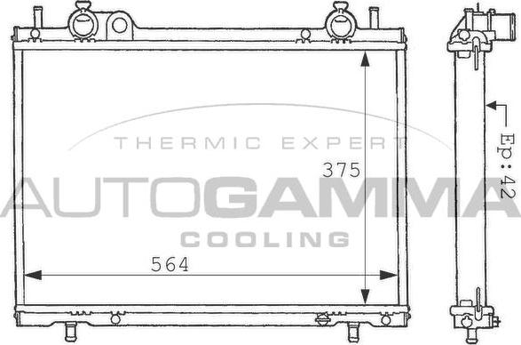 Autogamma 101183 - Радиатор, охлаждане на двигателя vvparts.bg