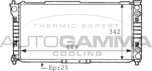 Autogamma 101130 - Радиатор, охлаждане на двигателя vvparts.bg