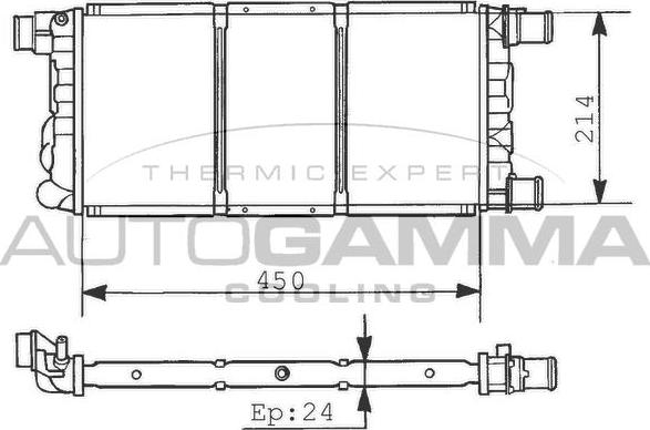 Autogamma 101297 - Радиатор, охлаждане на двигателя vvparts.bg