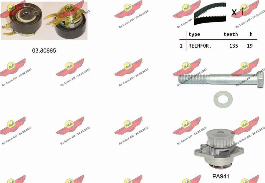 Autokit 04.5091PA - Водна помпа+ к-кт ангренажен ремък vvparts.bg