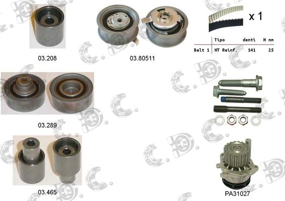 Autokit 04.5054PA - Водна помпа+ к-кт ангренажен ремък vvparts.bg