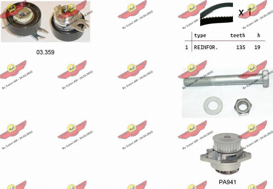 Autokit 04.5006PA2 - Водна помпа+ к-кт ангренажен ремък vvparts.bg