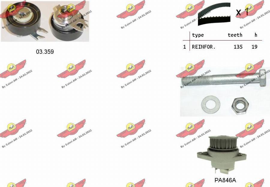 Autokit 04.5006PA - Водна помпа+ к-кт ангренажен ремък vvparts.bg