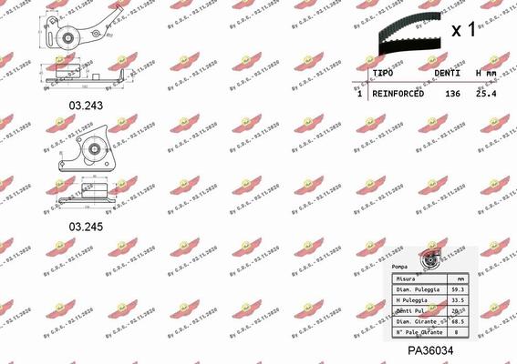 Autokit 04.5018PA - Водна помпа+ к-кт ангренажен ремък vvparts.bg