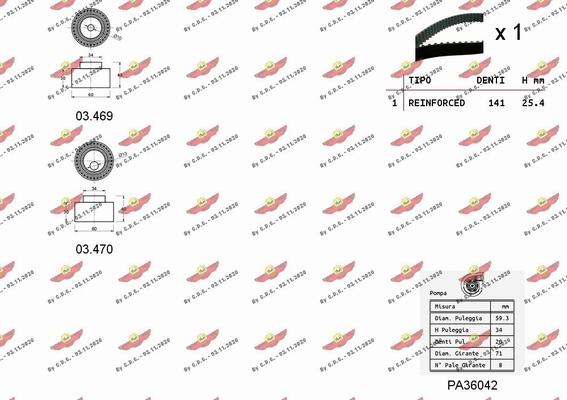 Autokit 04.5017PA - Водна помпа+ к-кт ангренажен ремък vvparts.bg