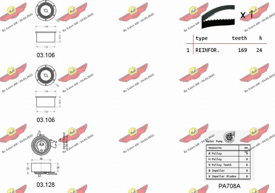 Autokit 04.5020PA - Водна помпа+ к-кт ангренажен ремък vvparts.bg