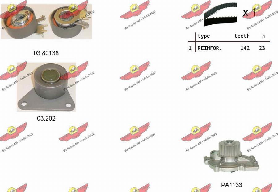 Autokit 04.5102PA - Водна помпа+ к-кт ангренажен ремък vvparts.bg