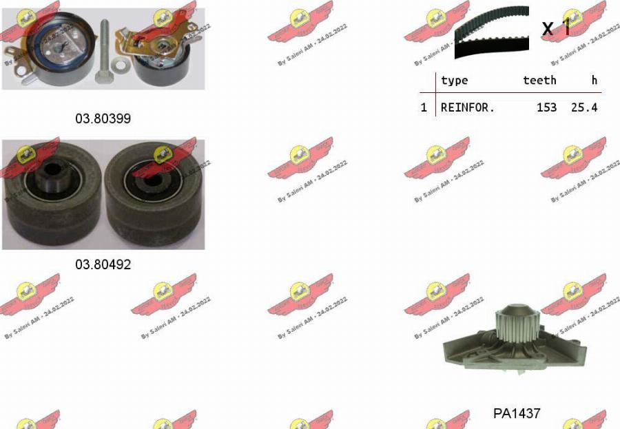 Autokit 04.5137PA - Водна помпа+ к-кт ангренажен ремък vvparts.bg