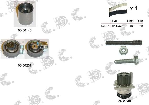 Autokit 04.5129PA - Водна помпа+ к-кт ангренажен ремък vvparts.bg