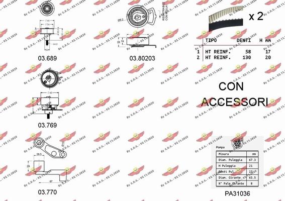 Autokit 04.5128PA - Водна помпа+ к-кт ангренажен ремък vvparts.bg