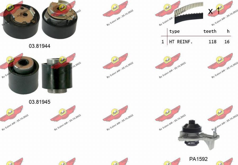 Autokit 04.5356PA - Водна помпа+ к-кт ангренажен ремък vvparts.bg