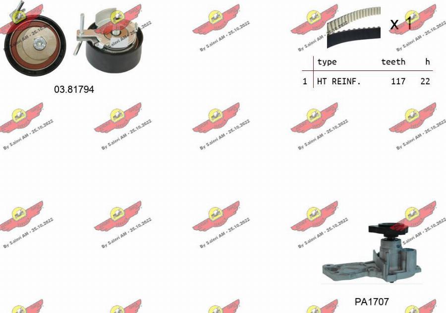 Autokit 04.5353PA2 - Водна помпа+ к-кт ангренажен ремък vvparts.bg