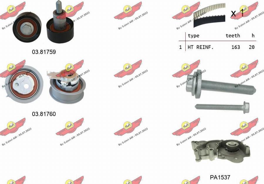 Autokit 04.5363PA - Водна помпа+ к-кт ангренажен ремък vvparts.bg