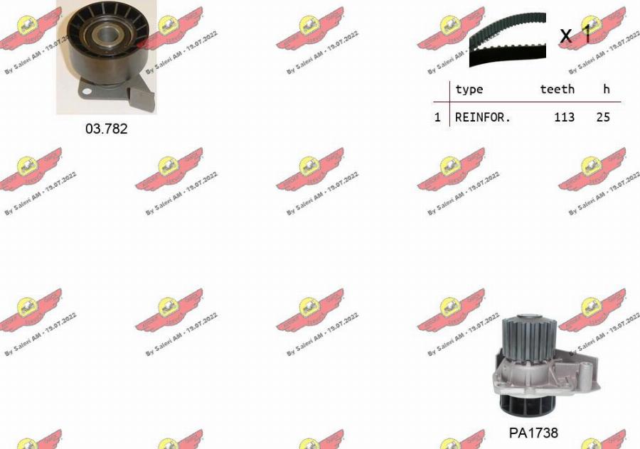 Autokit 04.5322PA - Водна помпа+ к-кт ангренажен ремък vvparts.bg