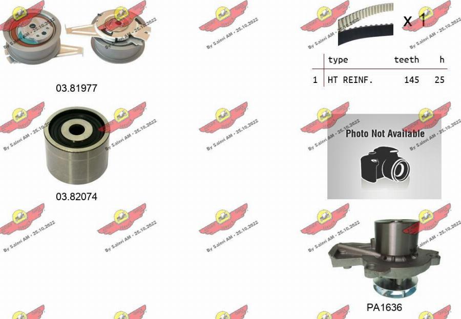 Autokit 04.5370PA - Водна помпа+ к-кт ангренажен ремък vvparts.bg