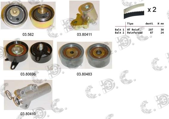 Autokit 04.5266C - Комплект ангренажен ремък vvparts.bg