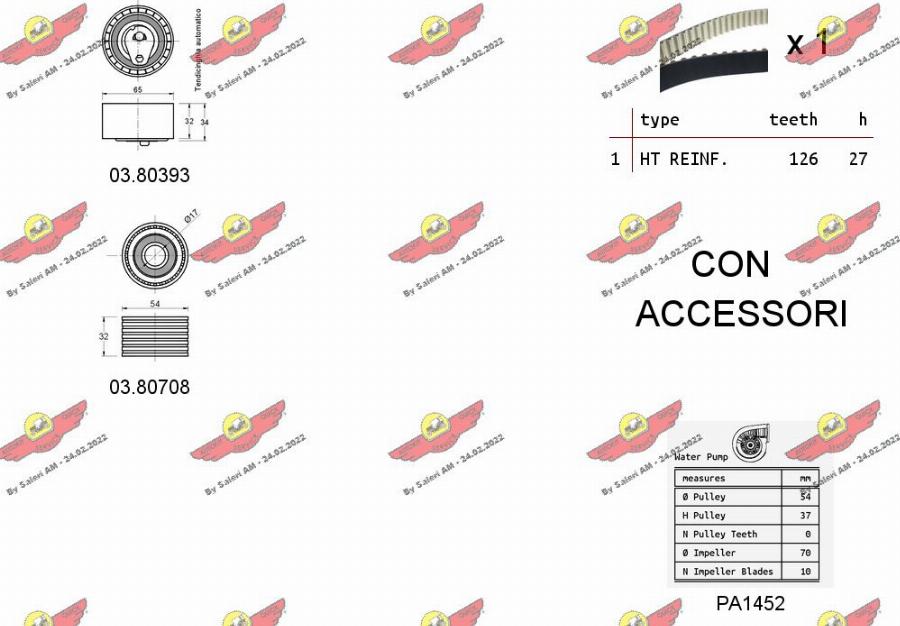 Autokit 04.5262PA - Водна помпа+ к-кт ангренажен ремък vvparts.bg