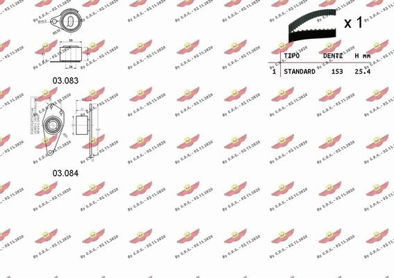 Autokit 04.5224 - Комплект ангренажен ремък vvparts.bg