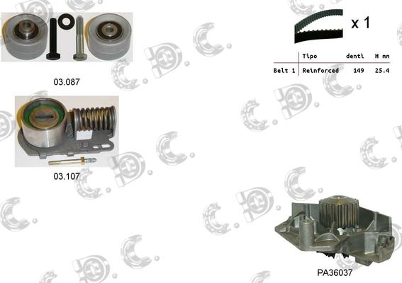 Autokit 04.5227PA - Водна помпа+ к-кт ангренажен ремък vvparts.bg