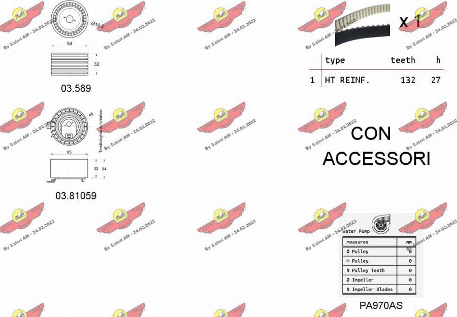 Autokit 04.5278PA - Водна помпа+ к-кт ангренажен ремък vvparts.bg