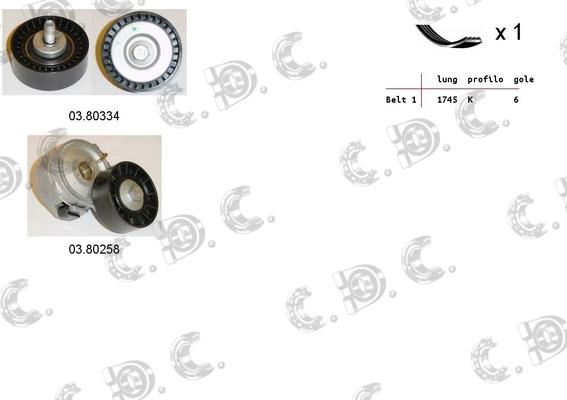 Autokit 06.0091 - Комплект пистов ремък vvparts.bg