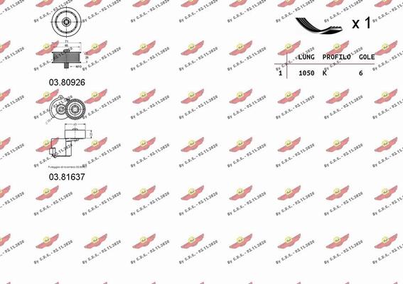 Autokit 06.0128 - Комплект пистов ремък vvparts.bg