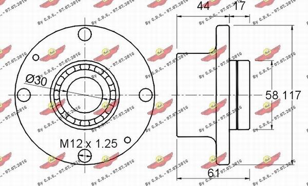 Autokit 01.344 - Комплект колесен лагер vvparts.bg