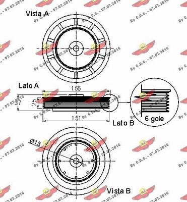 Autokit 03.90097 - Ремъчна шайба, колянов вал vvparts.bg