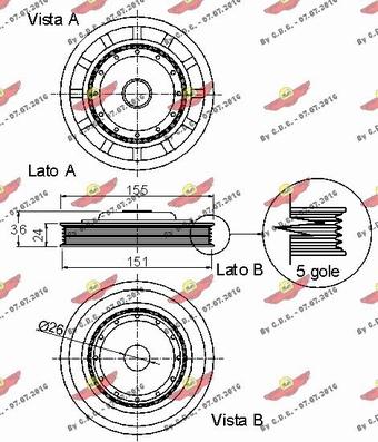 Autokit 03.90025 - Ремъчна шайба, колянов вал vvparts.bg