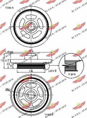 Autokit 03.90135 - Ремъчна шайба, колянов вал vvparts.bg