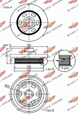 Autokit 03.90252 - Ремъчна шайба, колянов вал vvparts.bg