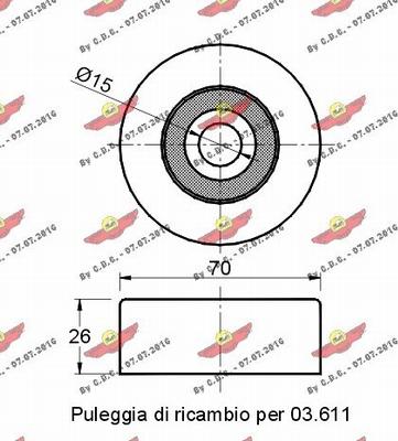 Autokit 03.611R - Паразитна / водеща ролка, пистов ремък vvparts.bg