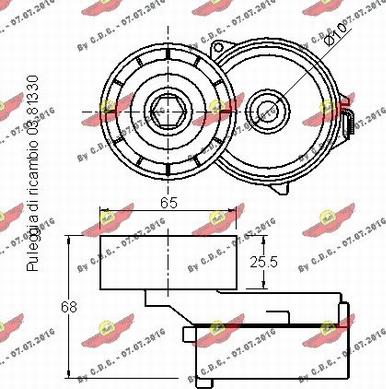 Autokit 03.81329 - Ремъчен обтегач, пистов ремък vvparts.bg