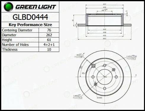 AutomotiveAdriado GLBD0444 - Спирачен диск vvparts.bg